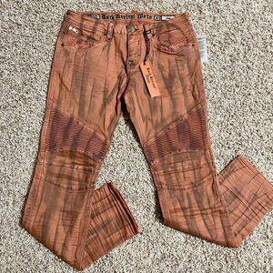 Rock Revival Men’s Ivan Slim Straight Moto Stretch Jeans, Size 32x32 (New)